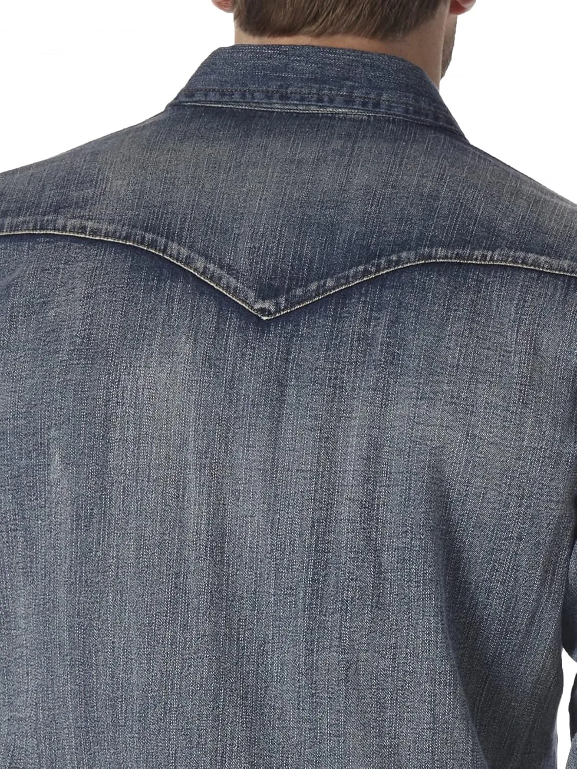 Wrangler Men's Cowboy Cut Western Long Sleeve Snap Work Shirt Washed Finish