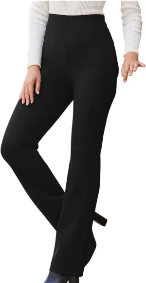 yardsong Dress Pants Women Bootcut Elastic High Waist Pull On Work Slacks Dressy Casual Slim Fit Solid Office Trousers