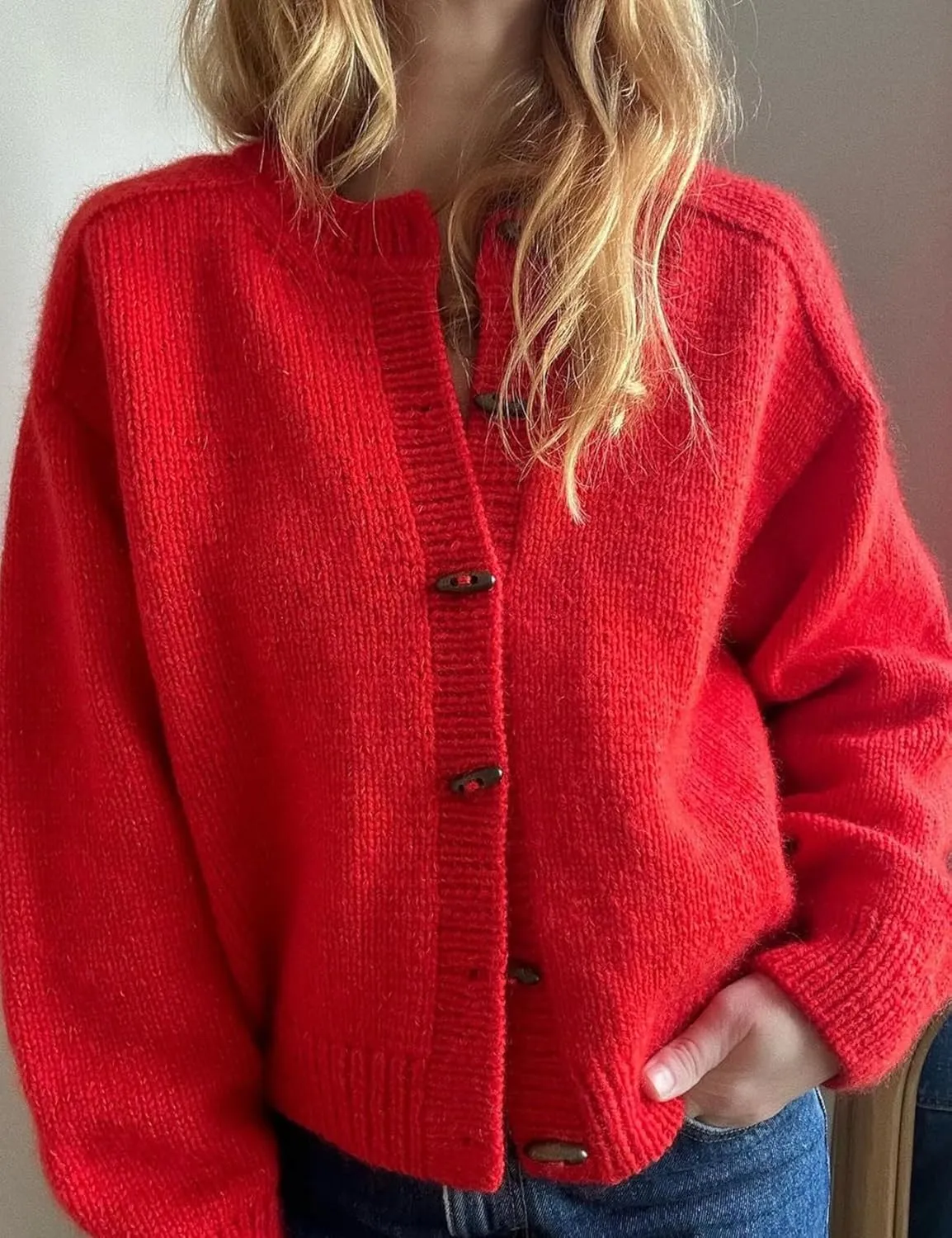 Yimoon Womens Cropped Cardigan Sweater Button Down Long Sleeve Chunky Knit Sweater Winter Loose Casual Outerwear