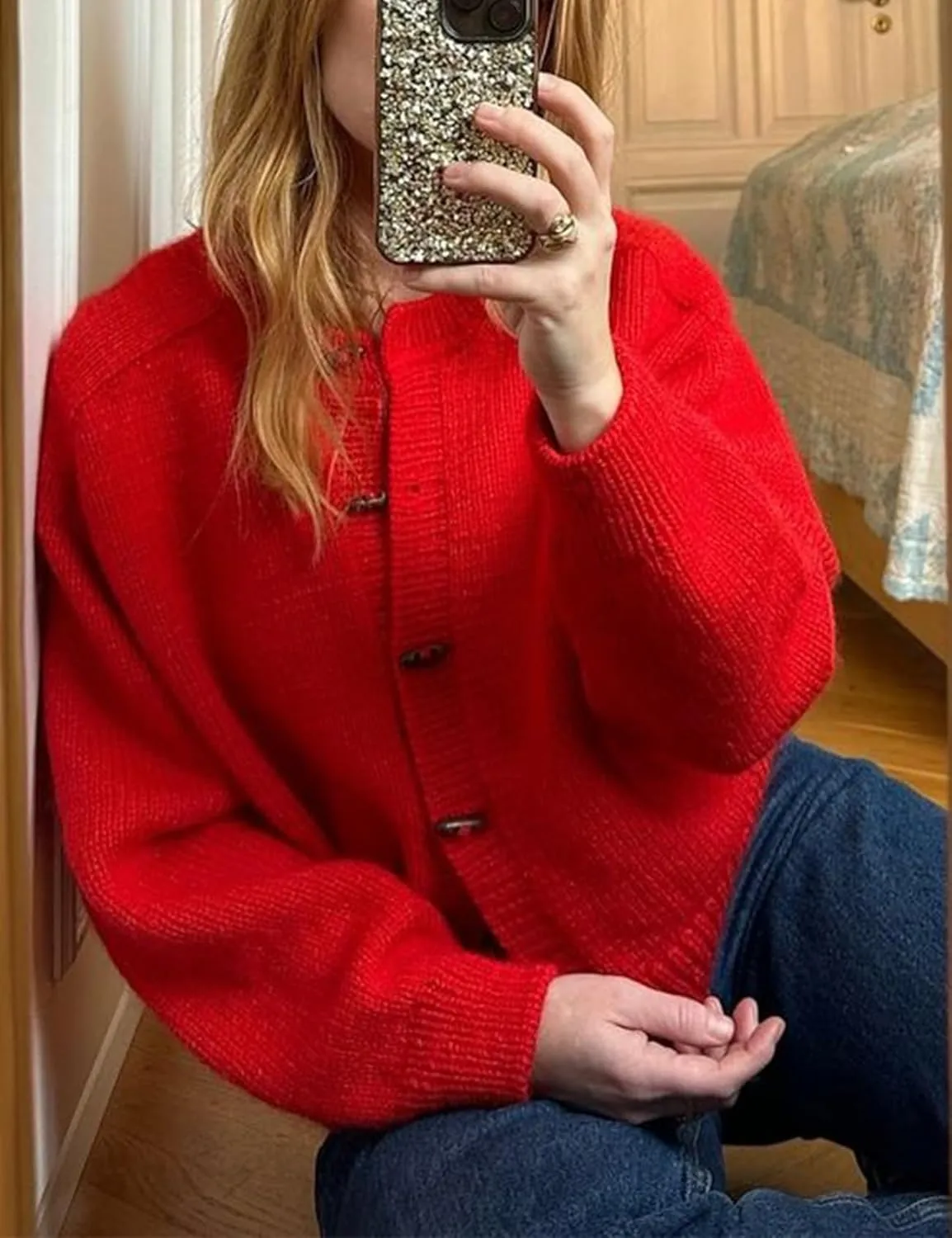 Yimoon Womens Cropped Cardigan Sweater Button Down Long Sleeve Chunky Knit Sweater Winter Loose Casual Outerwear