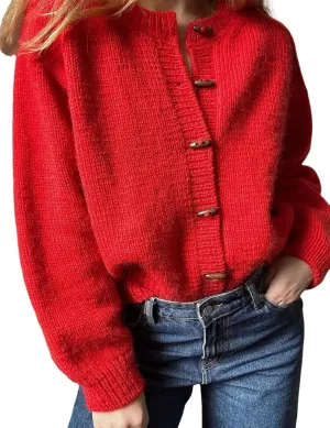 Yimoon Womens Cropped Cardigan Sweater Button Down Long Sleeve Chunky Knit Sweater Winter Loose Casual Outerwear