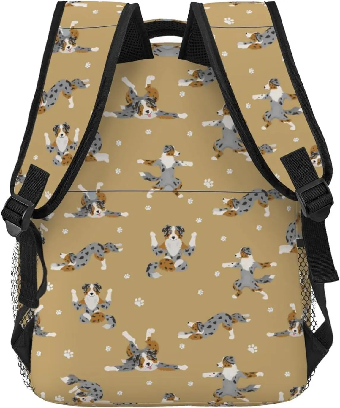 Yoga Dogs Poses And Exercises Australian Shepherd Backpack Laptop Backpack Sports Travel Shoulder bag Light casual backpack