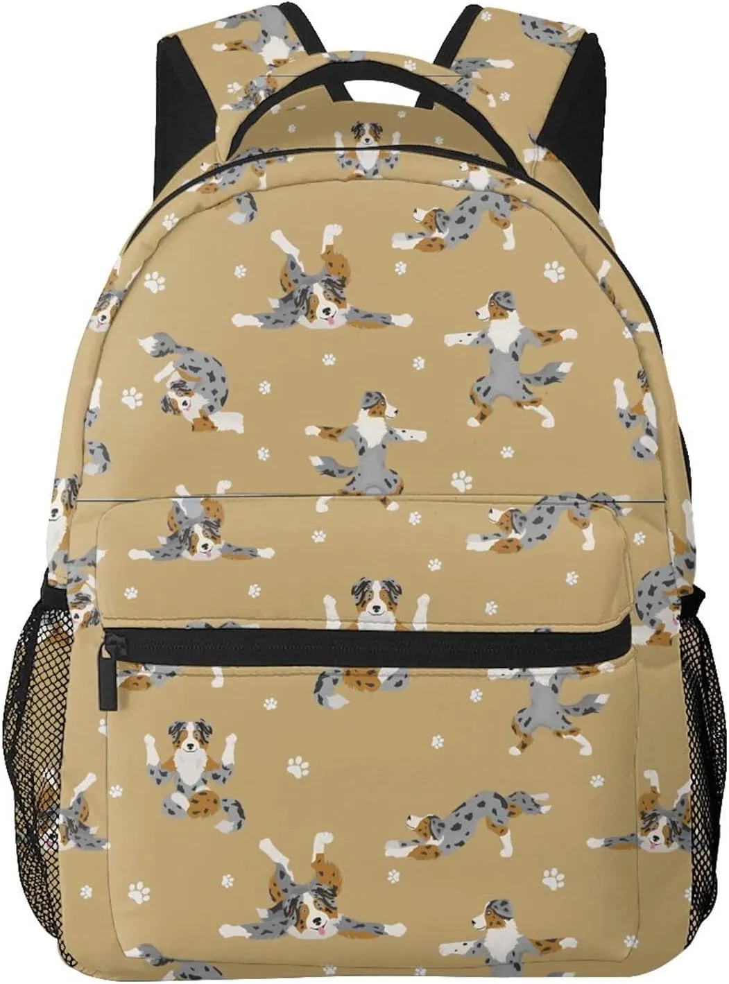 Yoga Dogs Poses And Exercises Australian Shepherd Backpack Laptop Backpack Sports Travel Shoulder bag Light casual backpack