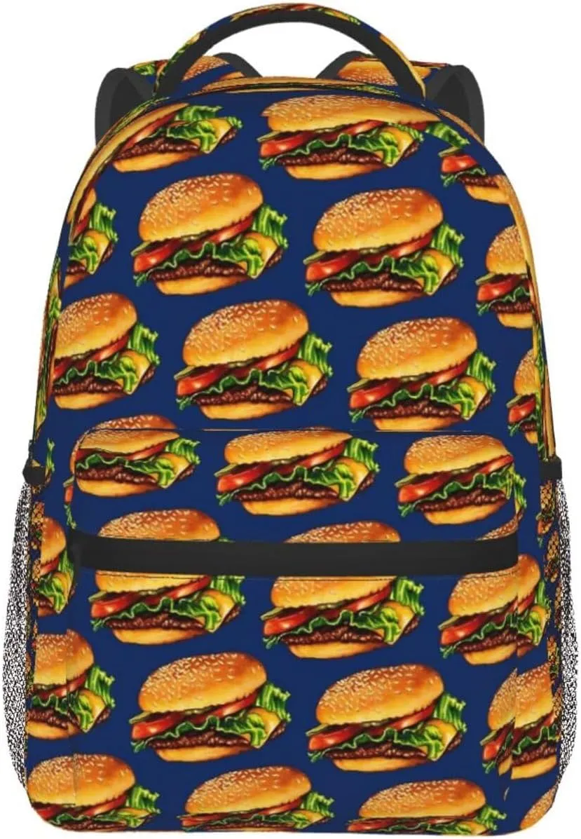 Yummy Burger Backpack Laptop Backpack Sports Travel Shoulder bag Light casual backpack