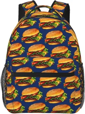 Yummy Burger Backpack Laptop Backpack Sports Travel Shoulder bag Light casual backpack
