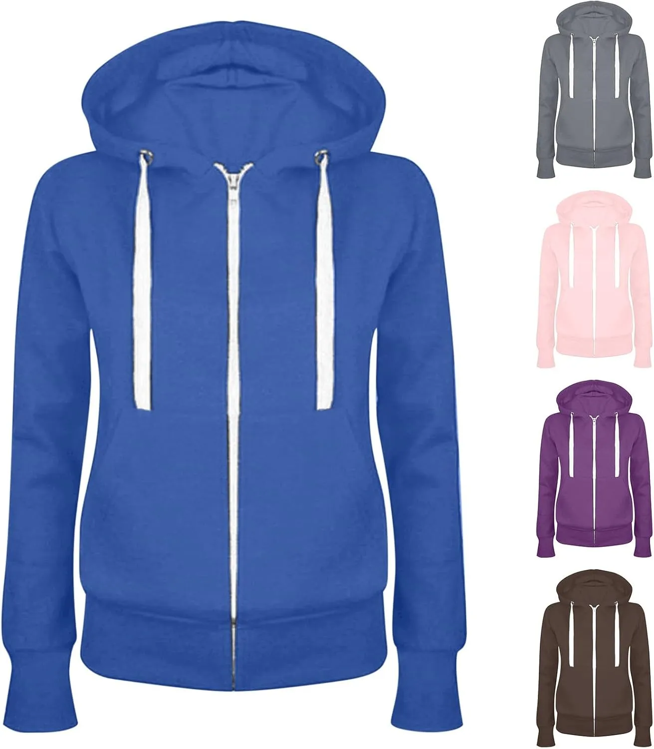 Zip Up Jackets for Women Fall Trendy Lightweight Hoodies Long Sleeve Coat Oversized Sweatshirts Cute Casual Hoodies