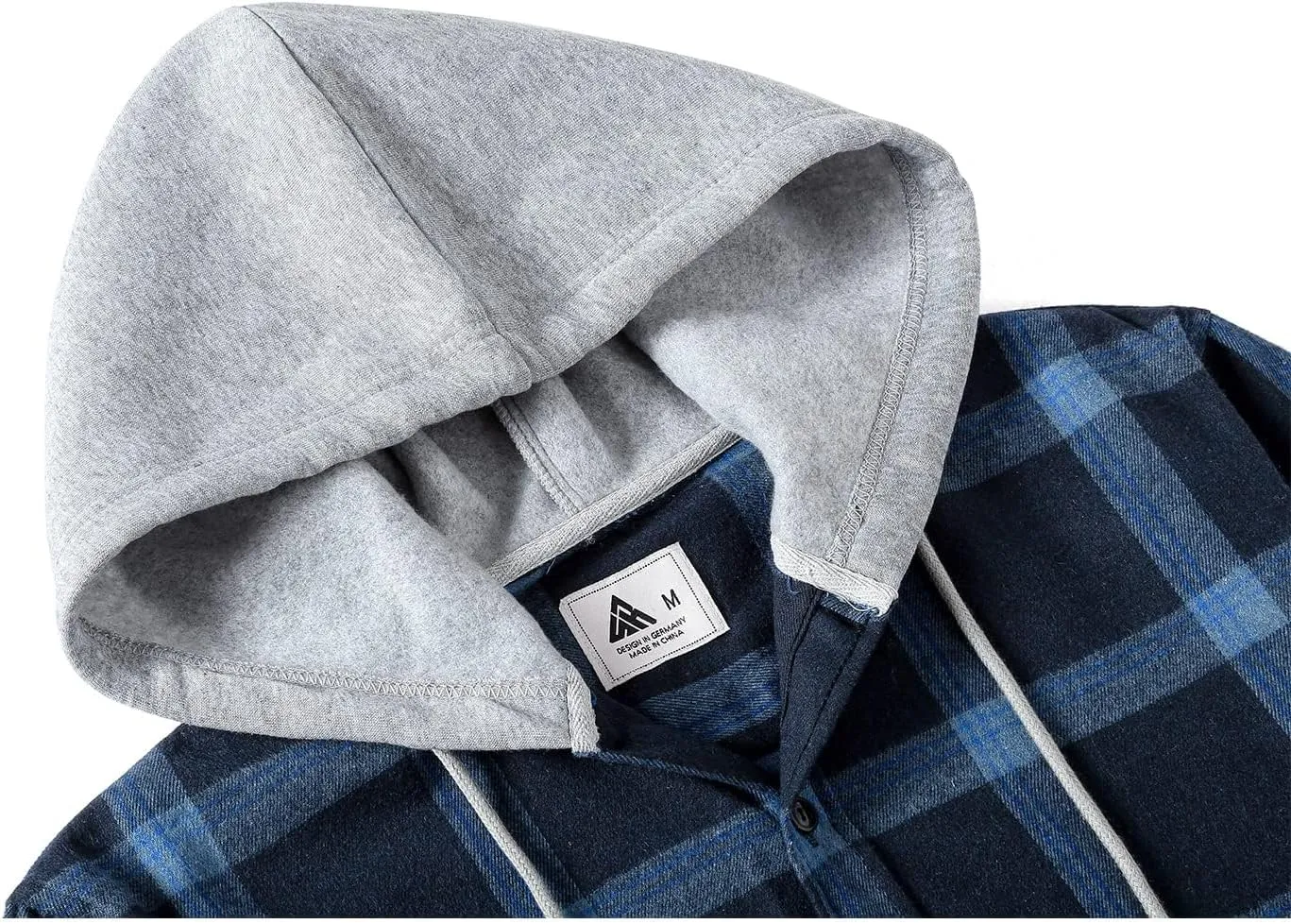 ZITY Men's Flannel Hoodie Shirts Casual Button Down Plaid Shirt Jackets for Men Long Sleeve Stylish Hooded with Pocket