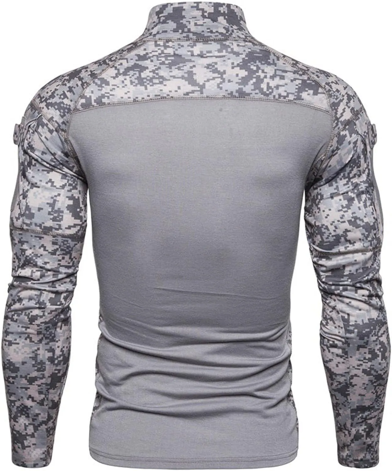 ZYXTIM Tactical Combat Shirt Men 1/4 Zip Long Sleeve Ripstop Military Top Breathable Quick Dry Sport Camping Hunting Shirts